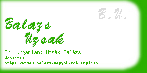 balazs uzsak business card